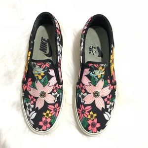 nike floral slip on shoes